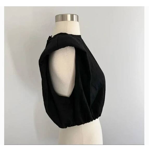 By. DYLN Ryan Cropped Tank XK Black New Size XS Slit Side Padded Shoulder - Picture 5 of 6